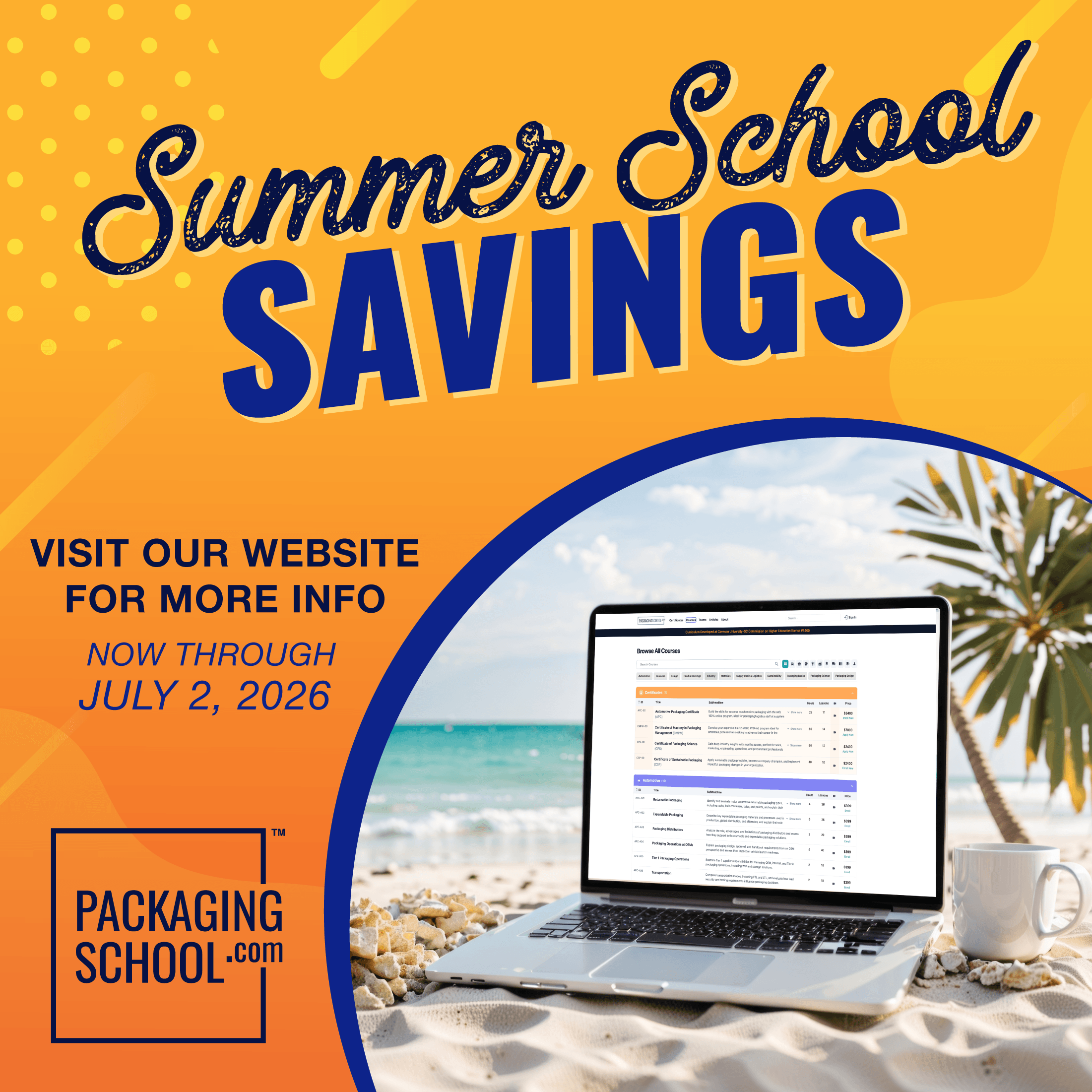 Summer School Savings - now through July 2, 2026